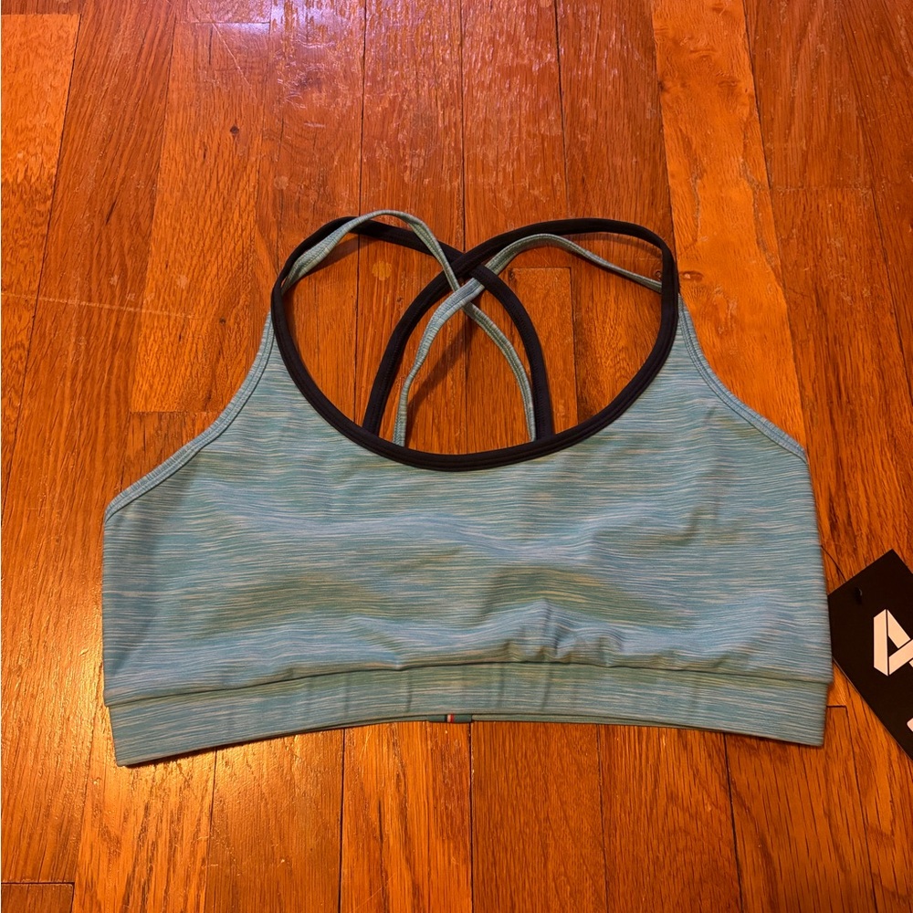 FOURLAPS Vitality Sports Bra River Blue Space Dye Women's Size Small NWT